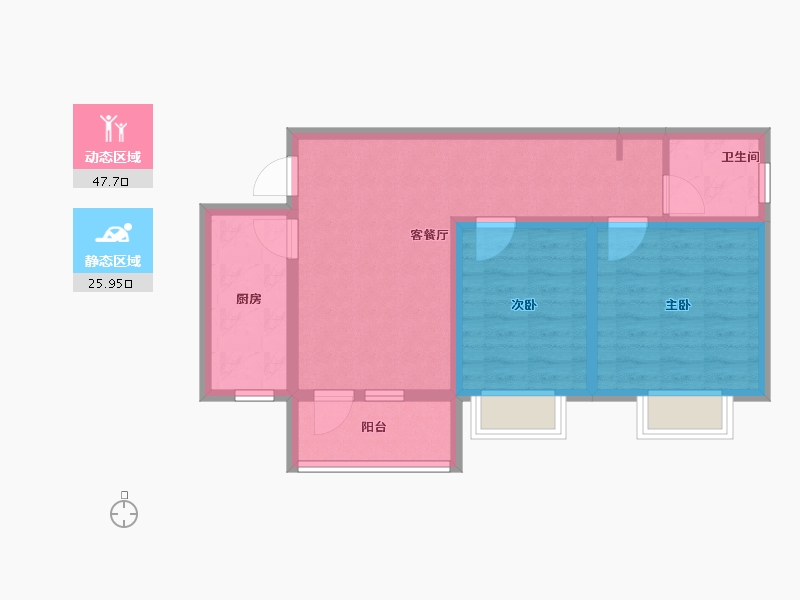 河北省-廊坊市-港中旅·海泉湾-64.80-户型库-动静分区