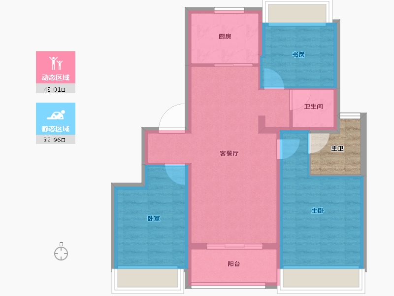 江苏省-苏州市-晨曦雅苑-71.19-户型库-动静分区