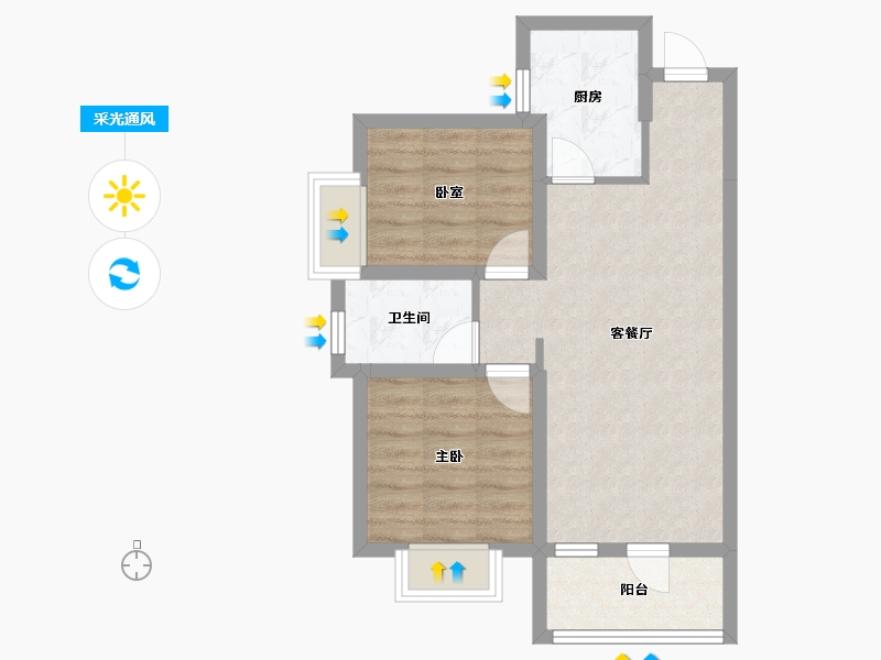 河北省-廊坊市-港中旅·海泉湾-57.44-户型库-采光通风