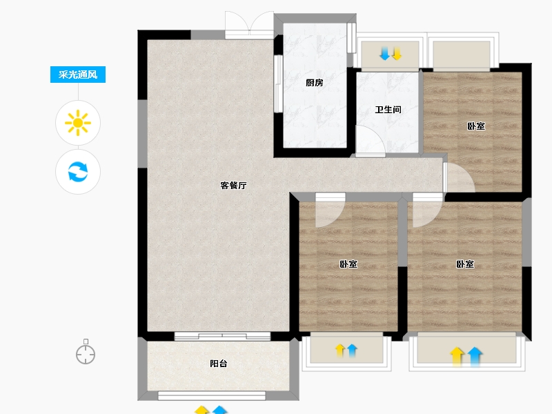 河南省-信阳市-众鑫学府-81.00-户型库-采光通风