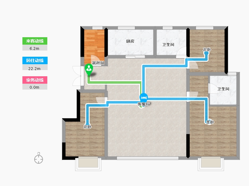 辽宁省-沈阳市-龙湖中铁建云璟-106.70-户型库-动静线