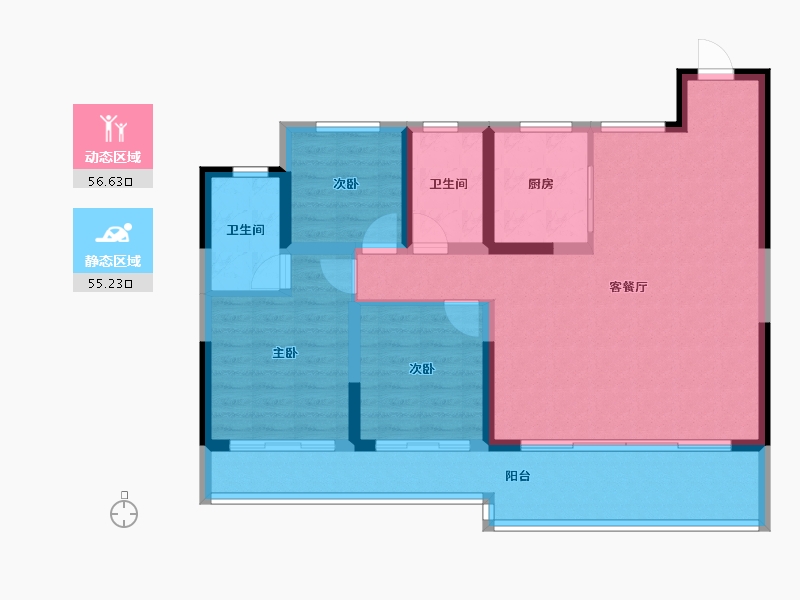 浙江省-温州市-西塘未来社区-100.80-户型库-动静分区