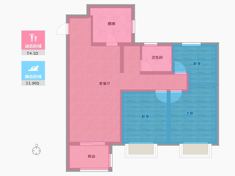 天津-天津市-新城悦隽风华悦城-76.00-户型库-动静分区