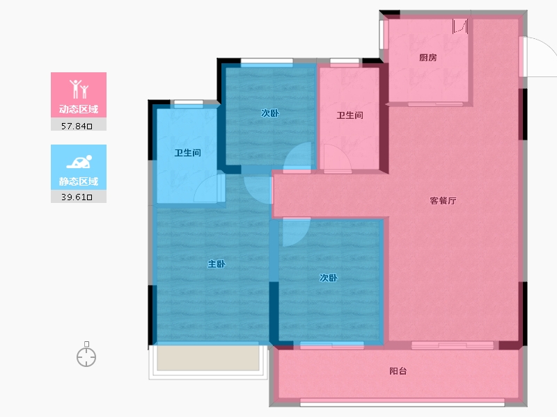 江苏省-无锡市-龙湖长泰景粼天著-87.20-户型库-动静分区