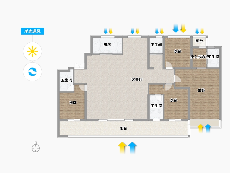 河南省-焦作市-华洋院子-171.20-户型库-采光通风