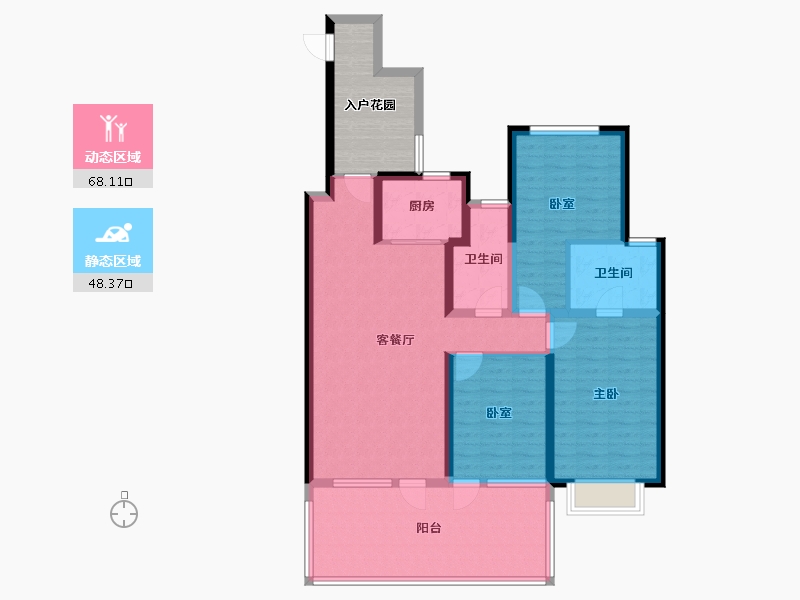 陕西省-咸阳市-云境天澄-113.01-户型库-动静分区