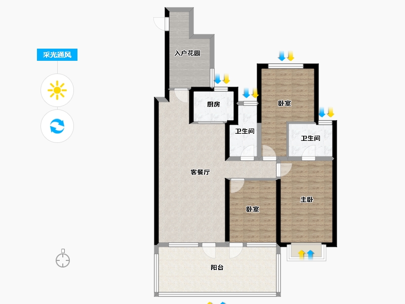 陕西省-咸阳市-云境天澄-113.01-户型库-采光通风