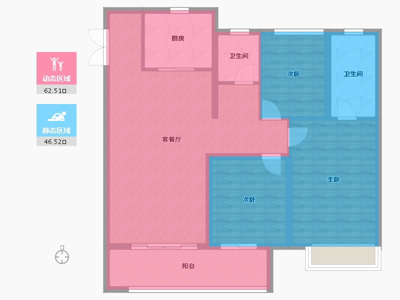 河南省-焦作市-焦作建业府—期-98.40-户型库-动静分区