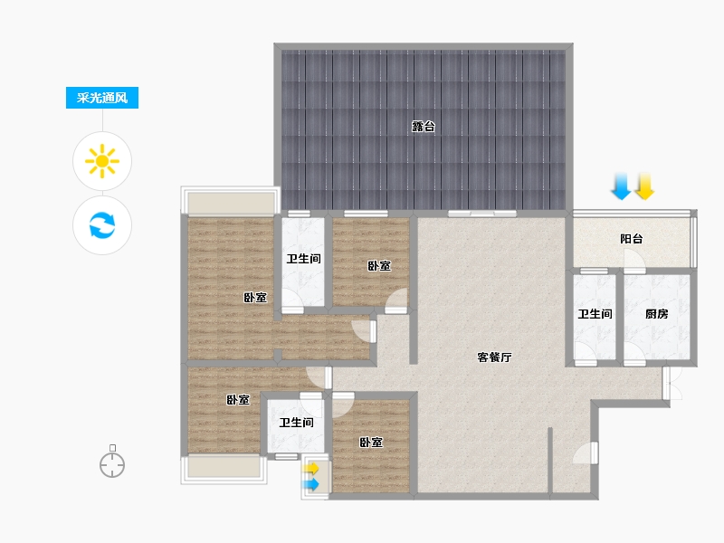 贵州省-六盘水市-大林城-199.71-户型库-采光通风