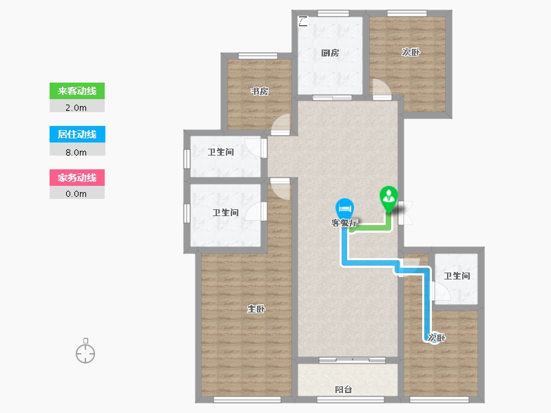 陕西省-西安市-阳光城壹号蔷薇溪谷-126.00-户型库-动静线