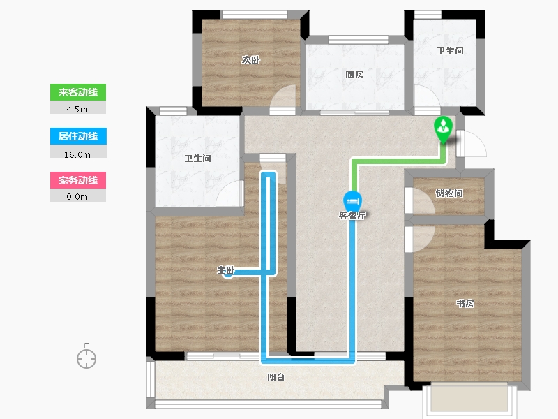 浙江省-湖州市-大家满园山色-88.00-户型库-动静线