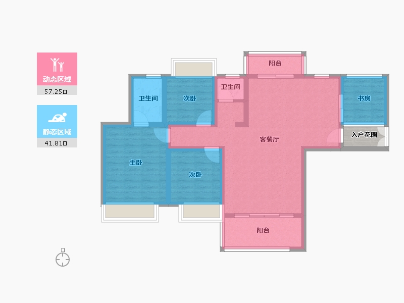 贵州省-六盘水市-天合苑-90.49-户型库-动静分区