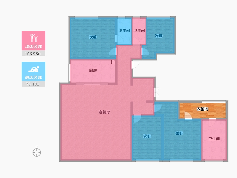 陕西省-西安市-海逸长洲-173.15-户型库-动静分区