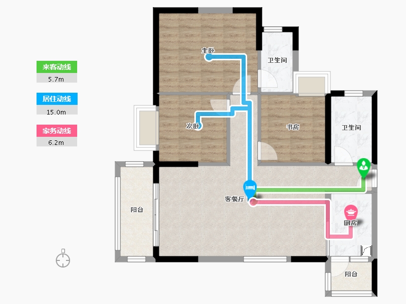 广东省-广州市-花东侨雅苑-89.32-户型库-动静线