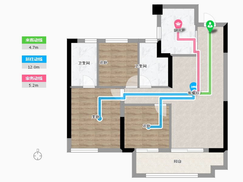 福建省-福州市-保利阅江台-71.20-户型库-动静线