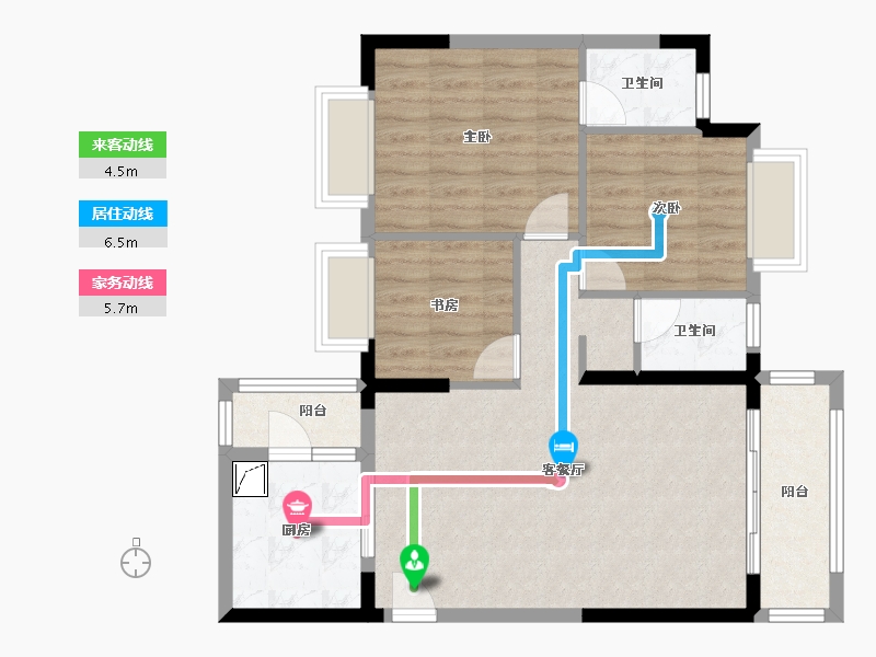 广东省-广州市-花东侨雅苑-79.10-户型库-动静线