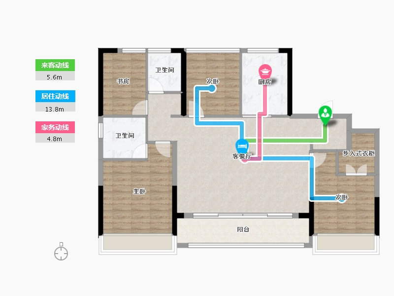 浙江省-湖州市-绿城晓园-111.21-户型库-动静线