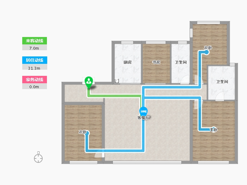 陕西省-西安市-海逸长洲-134.92-户型库-动静线