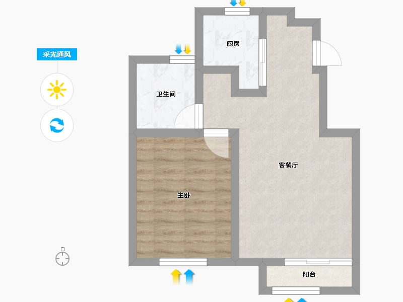 河北省-秦皇岛市-万科米哈斯小镇-43.60-户型库-采光通风