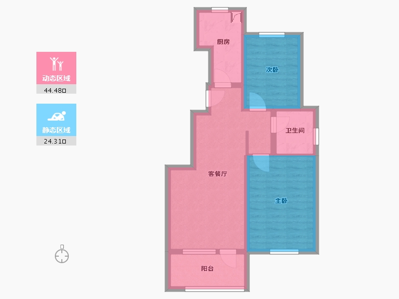 山东省-青岛市-金秋泰和郡-60.00-户型库-动静分区