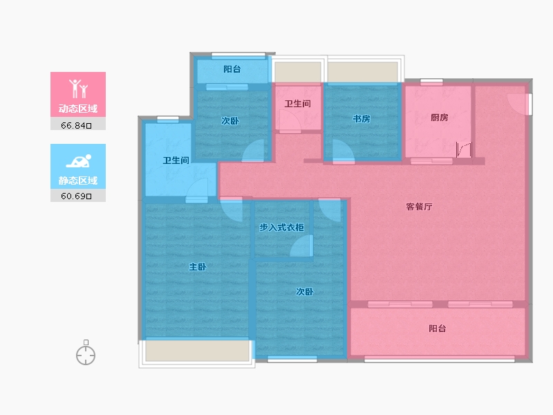 江苏省-南通市-翰林首府桃源里-114.40-户型库-动静分区