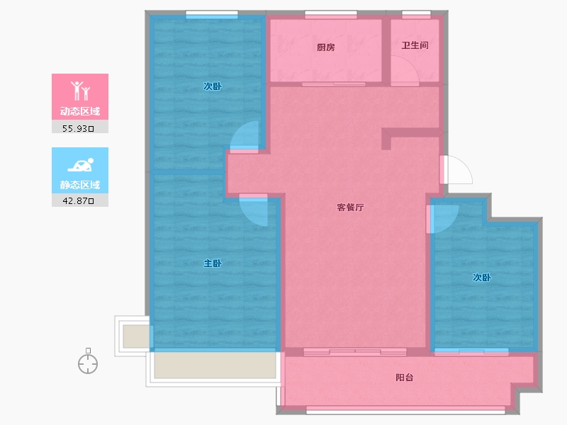 山东省-日照市-安泰悠然居-88.79-户型库-动静分区