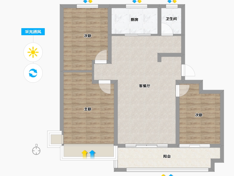 山东省-日照市-安泰悠然居-88.79-户型库-采光通风