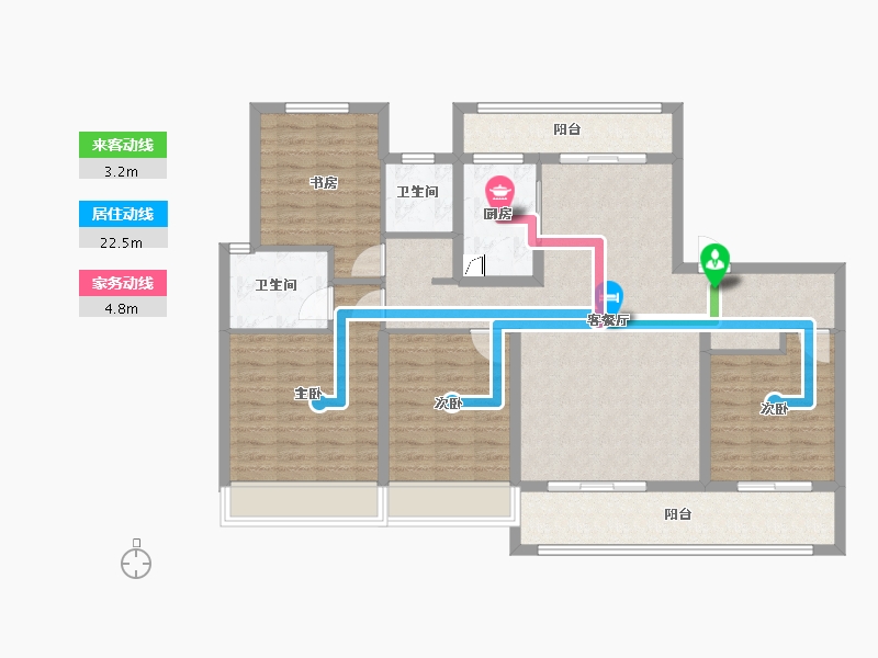 江苏省-南通市-翰林首府桃源里-113.70-户型库-动静线