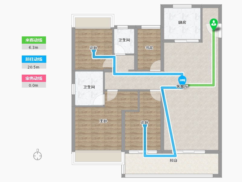 浙江省-温州市-万科·古翠隐秀-108.79-户型库-动静线