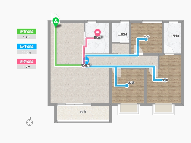 江苏省-镇江市-美的·悦岚山-90.00-户型库-动静线