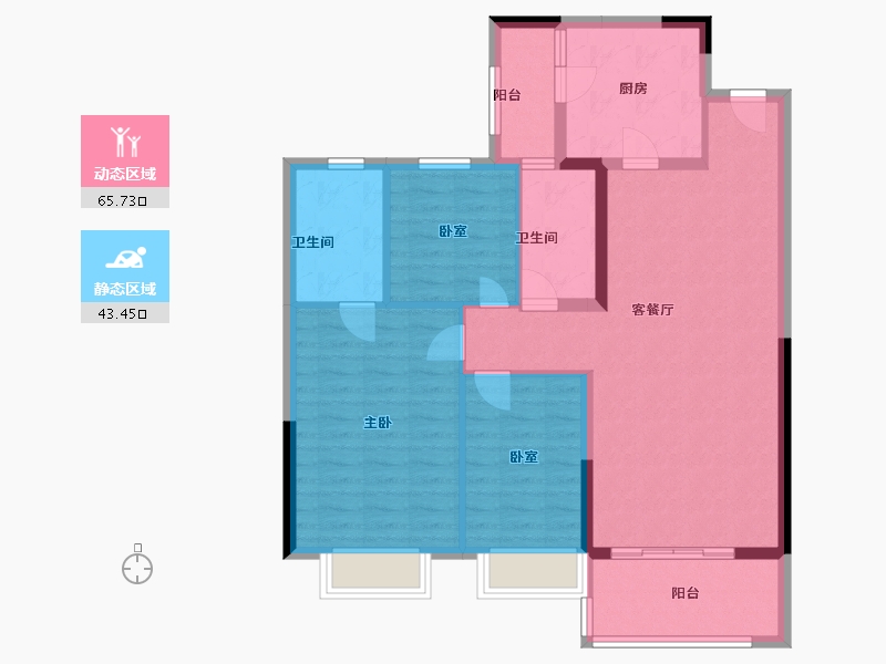 江苏省-徐州市-徐州潘安湖生态小镇-98.40-户型库-动静分区