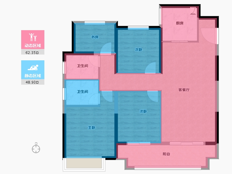 浙江省-温州市-永嘉中梁天宸-100.00-户型库-动静分区