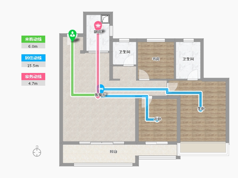 江苏省-南通市-翰林首府桃源里-96.01-户型库-动静线