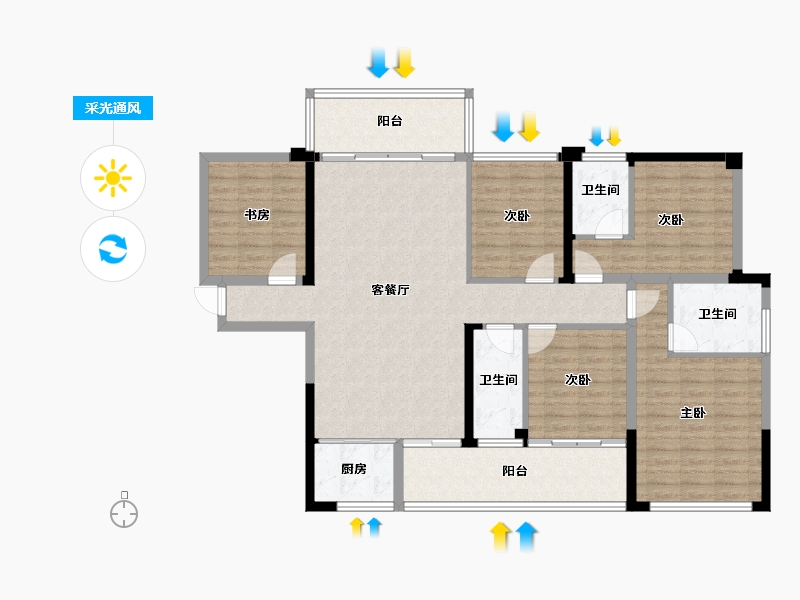 广西壮族自治区-河池市-豪门尊府-132.14-户型库-采光通风