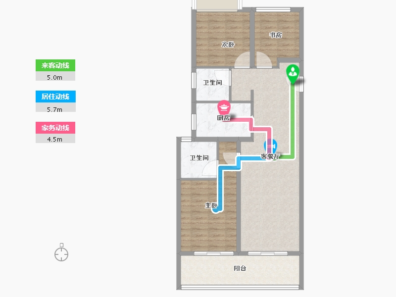 浙江省-温州市-万科·古翠隐秀-86.40-户型库-动静线