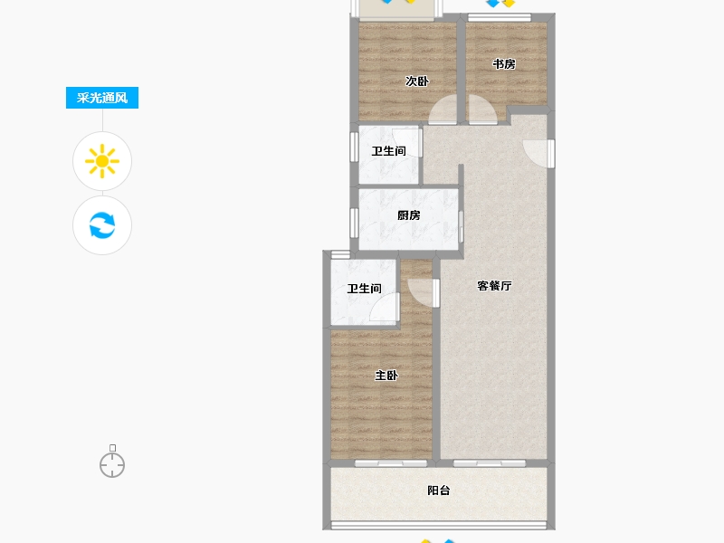 浙江省-温州市-万科·古翠隐秀-86.40-户型库-采光通风