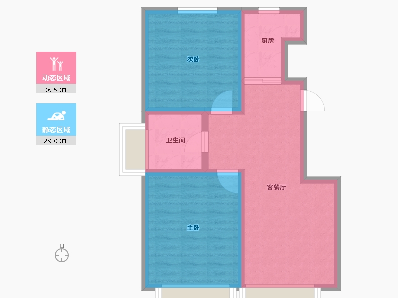 河北省-秦皇岛市-万科米哈斯小镇-57.96-户型库-动静分区