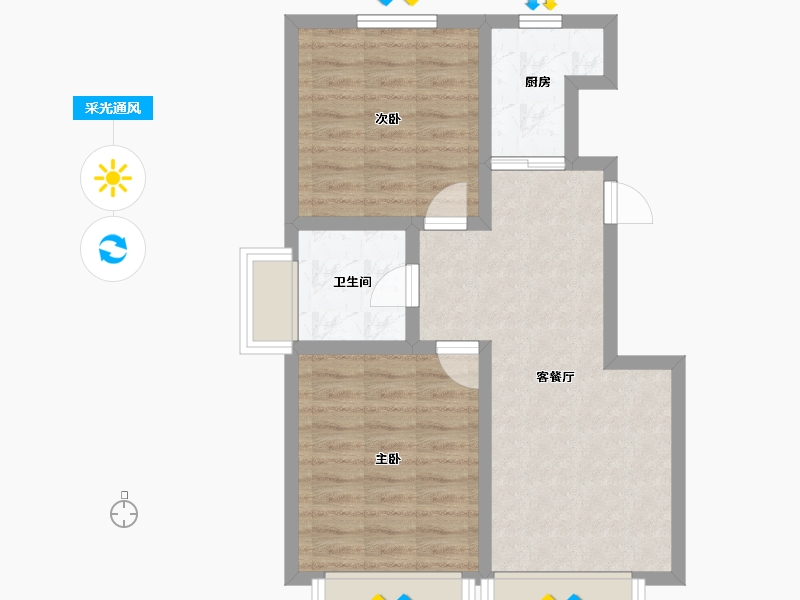 河北省-秦皇岛市-万科米哈斯小镇-57.96-户型库-采光通风