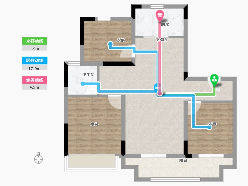 江苏省-徐州市-荷风印月-80.00-户型库-动静线