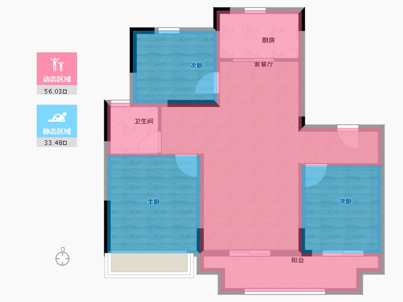 江苏省-徐州市-荷风印月-80.00-户型库-动静分区