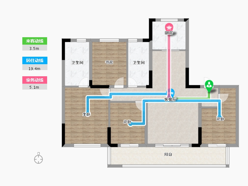 浙江省-宁波市-天阳大唐凤澜邸-116.00-户型库-动静线