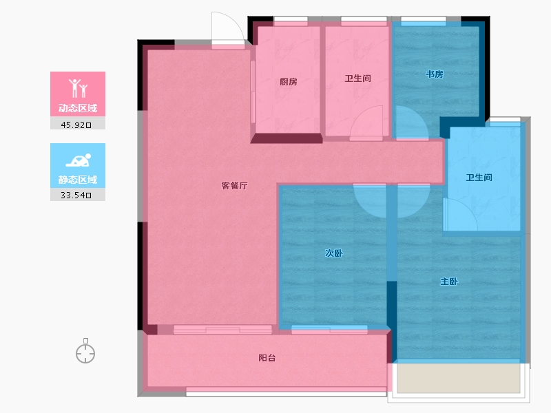 浙江省-湖州市-绿城晓园-71.20-户型库-动静分区