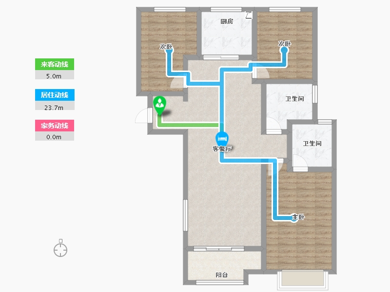 陕西省-西安市-阳光城壹号蔷薇溪谷-103.30-户型库-动静线