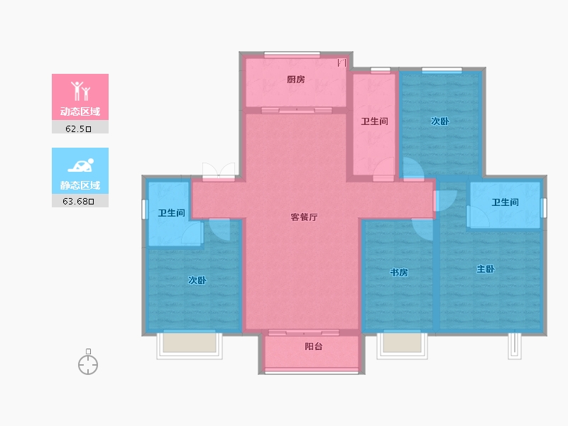 河北省-保定市-香溪名旭·悦居-112.77-户型库-动静分区