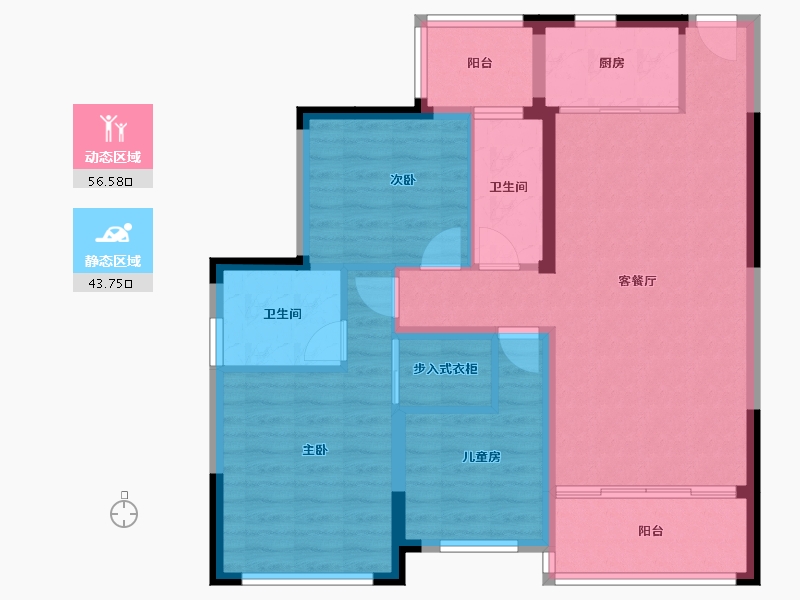 广西壮族自治区-河池市-豪门尊府-89.67-户型库-动静分区