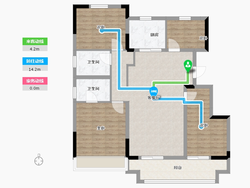 江苏省-徐州市-荷风印月-104.00-户型库-动静线