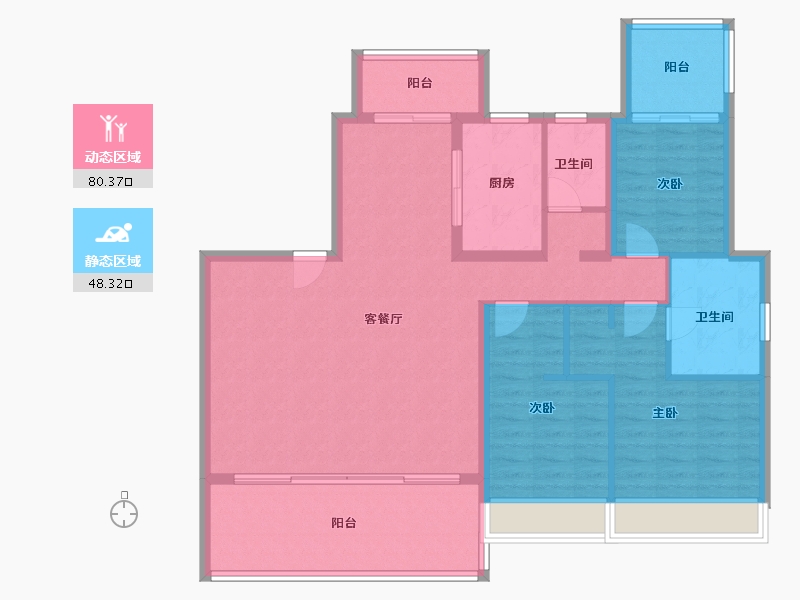 浙江省-温州市-万科·古翠隐秀-116.68-户型库-动静分区