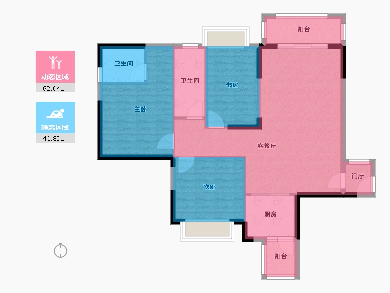 广东省-广州市-花东侨雅苑-93.89-户型库-动静分区