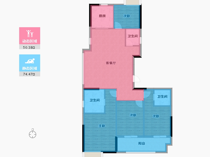 福建省-福州市-海湾润城-113.60-户型库-动静分区