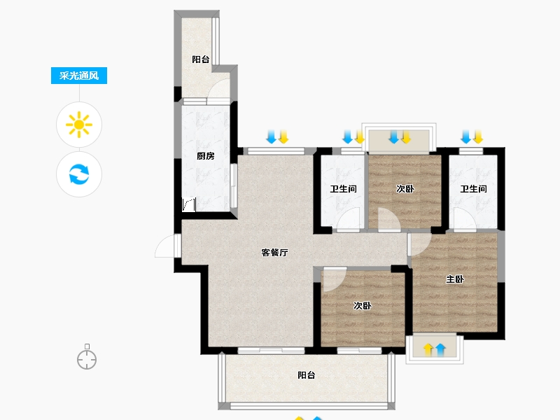 四川省-成都市-天府国际凤.凰城-79.17-户型库-采光通风